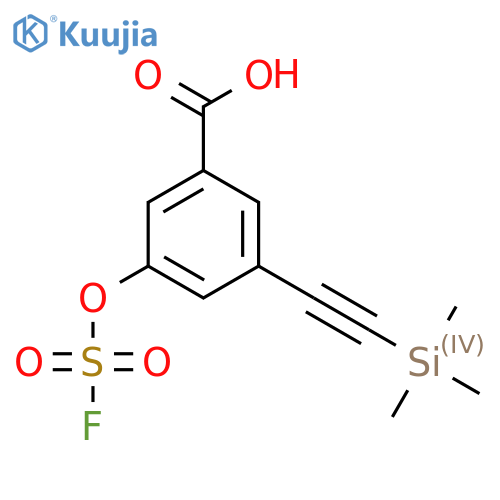 3-(fluorosulfonyl)oxy-5-2-(trimethylsilyl)ethynylbenzoic acid structure
