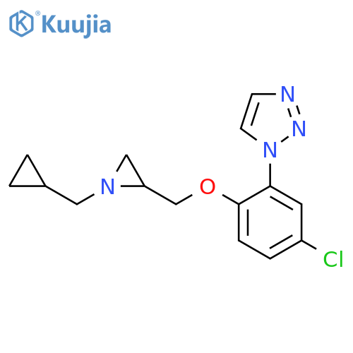 1-(5-chloro-2-{[1-(cyclopropylmethyl)aziridin-2-yl]methoxy}phenyl)-1H-1,2,3-triazole structure
