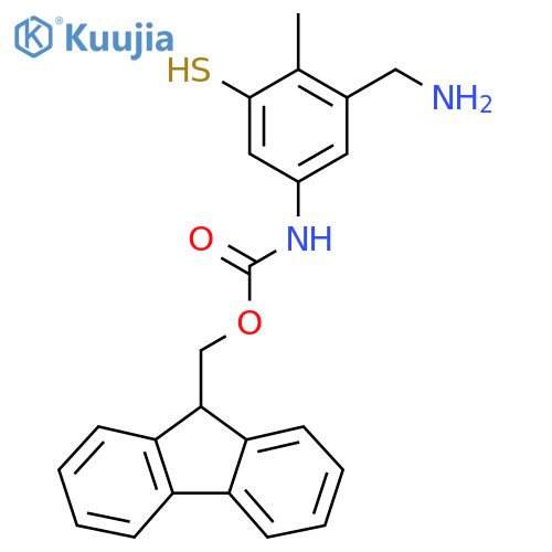 (9H-fluoren-9-yl)methyl N-3-(aminomethyl)-4-methyl-5-sulfanylphenylcarbamate structure