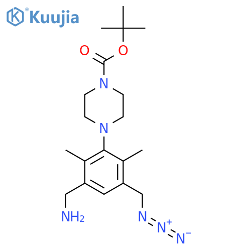 tert-butyl 4-3-(aminomethyl)-5-(azidomethyl)-2,6-dimethylphenylpiperazine-1-carboxylate structure