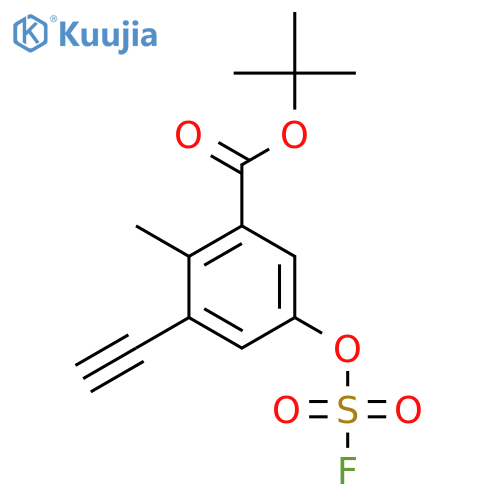 tert-butyl 3-ethynyl-5-(fluorosulfonyl)oxy-2-methylbenzoate structure