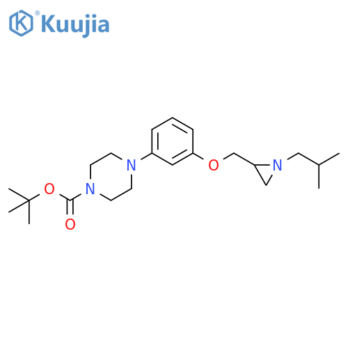 Tert-butyl 4-(3-{[1-(2-methylpropyl)aziridin-2-yl]methoxy}phenyl)piperazine-1-carboxylate structure