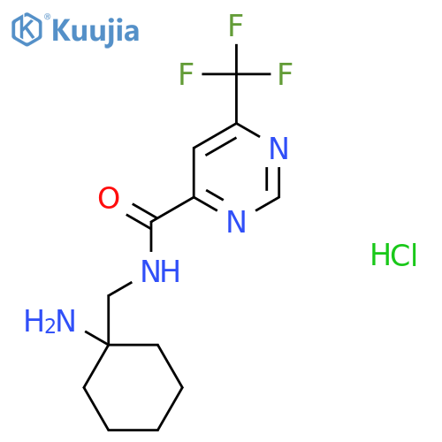 N-(1-aminocyclohexyl)methyl-6-(trifluoromethyl)pyrimidine-4-carboxamide hydrochloride structure