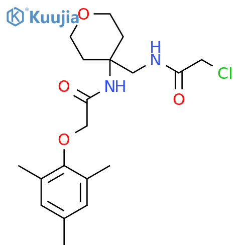 2-chloro-N-({4-[2-(2,4,6-trimethylphenoxy)acetamido]oxan-4-yl}methyl)acetamide structure