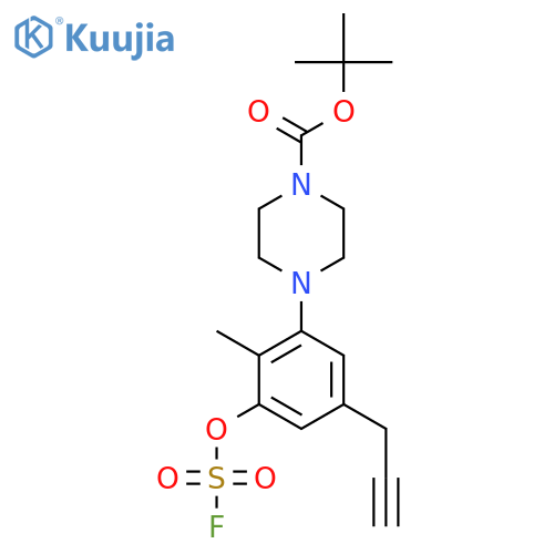 Tert-butyl 4-{3-[(fluorosulfonyl)oxy]-2-methyl-5-(prop-2-yn-1-yl)phenyl}piperazine-1-carboxylate structure