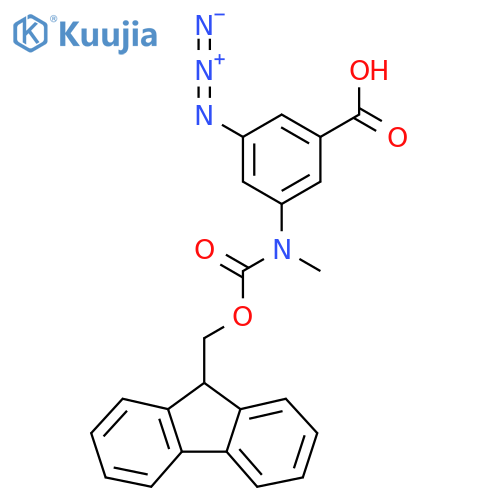 3-azido-5-({[(9H-fluoren-9-yl)methoxy]carbonyl}(methyl)amino)benzoic acid structure