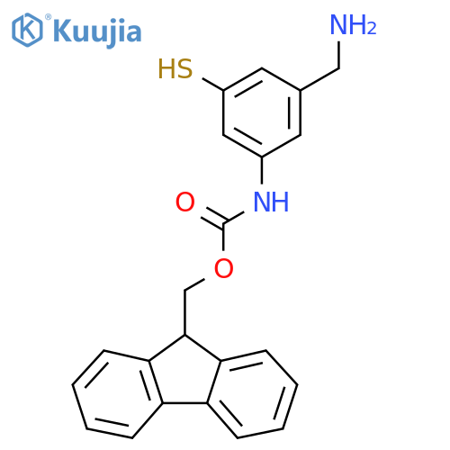 (9H-fluoren-9-yl)methyl N-[3-(aminomethyl)-5-sulfanylphenyl]carbamate structure
