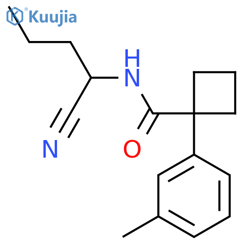 N-(1-Cyanobutyl)-1-(3-methylphenyl)cyclobutane-1-carboxamide structure