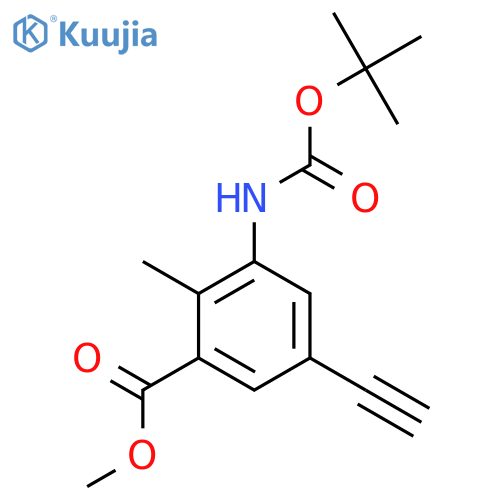 methyl 3-{(tert-butoxy)carbonylamino}-5-ethynyl-2-methylbenzoate structure