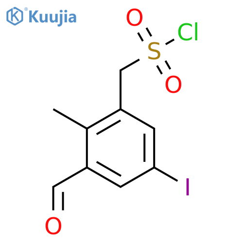 (3-Formyl-5-iodo-2-methylphenyl)methanesulfonyl chloride structure