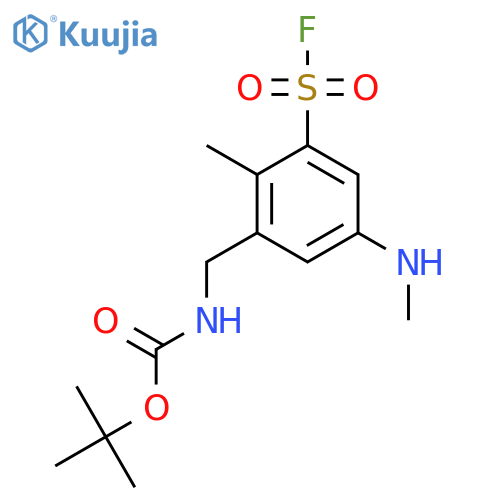 tert-butyl N-{3-(fluorosulfonyl)-2-methyl-5-(methylamino)phenylmethyl}carbamate structure