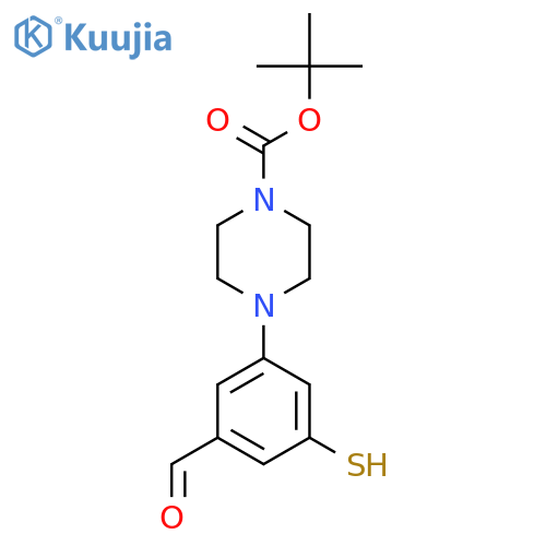 Tert-butyl 4-(3-formyl-5-sulfanylphenyl)piperazine-1-carboxylate structure