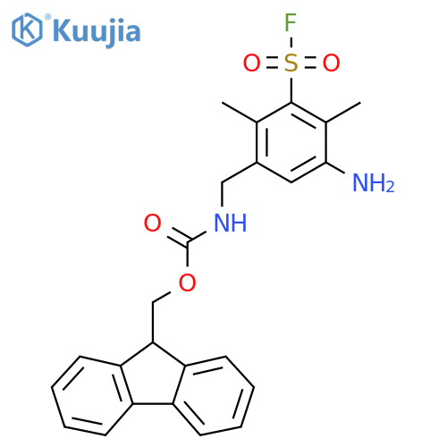 (9H-fluoren-9-yl)methyl N-{5-amino-3-(fluorosulfonyl)-2,4-dimethylphenylmethyl}carbamate structure