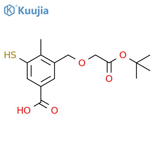 3-{2-(tert-butoxy)-2-oxoethoxymethyl}-4-methyl-5-sulfanylbenzoic acid structure