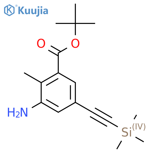 tert-butyl 3-amino-2-methyl-5-2-(trimethylsilyl)ethynylbenzoate structure