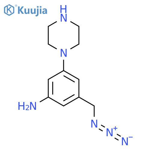 3-(Azidomethyl)-5-(piperazin-1-yl)aniline structure