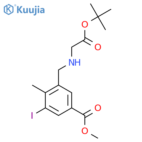 methyl 3-({2-(tert-butoxy)-2-oxoethylamino}methyl)-5-iodo-4-methylbenzoate structure