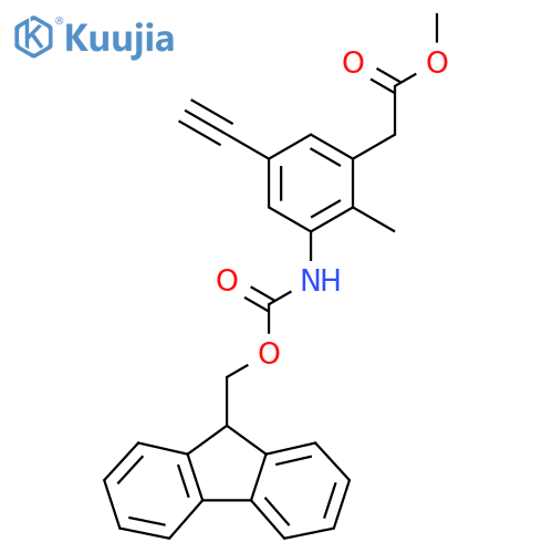 methyl 2-5-ethynyl-3-({(9H-fluoren-9-yl)methoxycarbonyl}amino)-2-methylphenylacetate structure