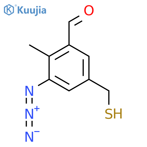 3-Azido-2-methyl-5-(sulfanylmethyl)benzaldehyde structure