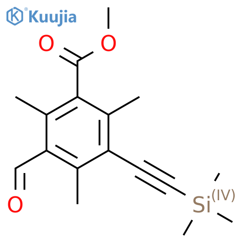 Methyl 3-formyl-2,4,6-trimethyl-5-[2-(trimethylsilyl)ethynyl]benzoate structure