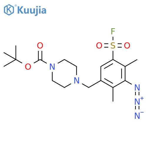 Tert-butyl 4-{[3-azido-5-(fluorosulfonyl)-2,4-dimethylphenyl]methyl}piperazine-1-carboxylate structure