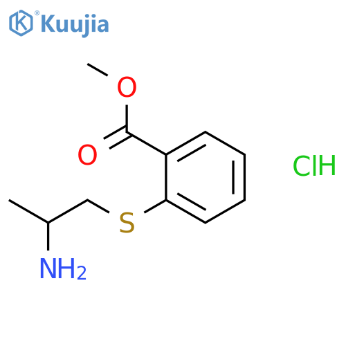 Benzoic acid, 2-[(2-aminopropyl)thio]-, methyl ester, hydrochloride structure