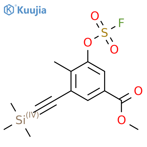 Methyl 3-[(fluorosulfonyl)oxy]-4-methyl-5-[2-(trimethylsilyl)ethynyl]benzoate structure