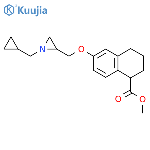 Methyl 6-[[1-(cyclopropylmethyl)aziridin-2-yl]methoxy]-1,2,3,4-tetrahydronaphthalene-1-carboxylate structure