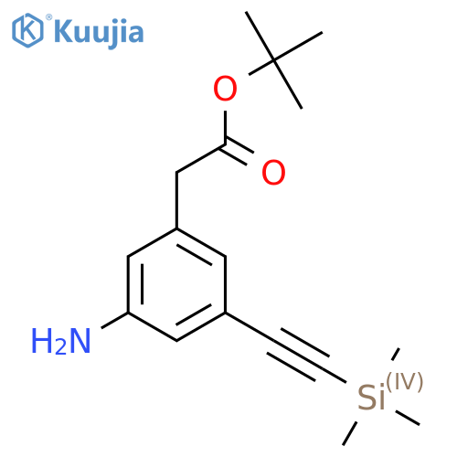 Tert-butyl 2-{3-amino-5-[2-(trimethylsilyl)ethynyl]phenyl}acetate structure