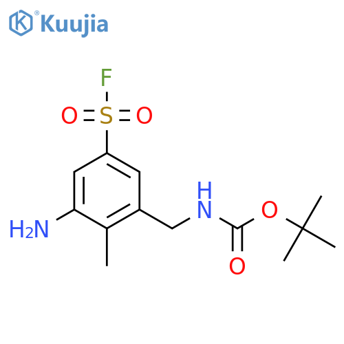 tert-butyl N-{3-amino-5-(fluorosulfonyl)-2-methylphenylmethyl}carbamate structure