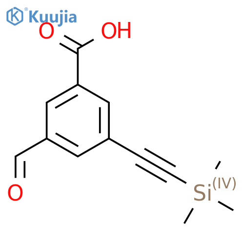3-Formyl-5-[2-(trimethylsilyl)ethynyl]benzoic acid structure