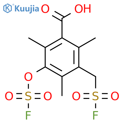 3-[(Fluorosulfonyl)methyl]-5-[(fluorosulfonyl)oxy]-2,4,6-trimethylbenzoic acid structure