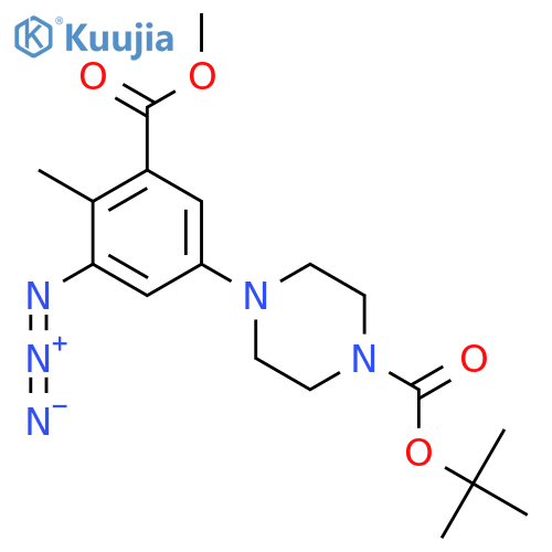 tert-butyl 4-3-azido-5-(methoxycarbonyl)-4-methylphenylpiperazine-1-carboxylate structure