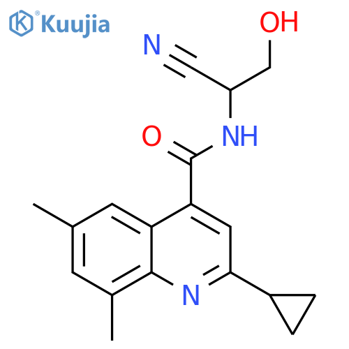 N-(1-Cyano-2-hydroxyethyl)-2-cyclopropyl-6,8-dimethyl-4-quinolinecarboxamide structure