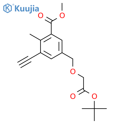 methyl 5-{2-(tert-butoxy)-2-oxoethoxymethyl}-3-ethynyl-2-methylbenzoate structure