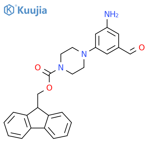 (9H-fluoren-9-yl)methyl 4-(3-amino-5-formylphenyl)piperazine-1-carboxylate structure