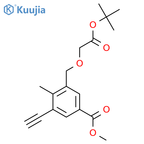 methyl 3-{2-(tert-butoxy)-2-oxoethoxymethyl}-5-ethynyl-4-methylbenzoate structure