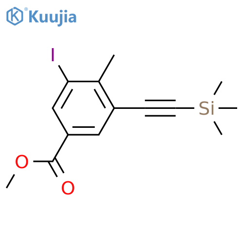 methyl 3-iodo-4-methyl-5-2-(trimethylsilyl)ethynylbenzoate structure