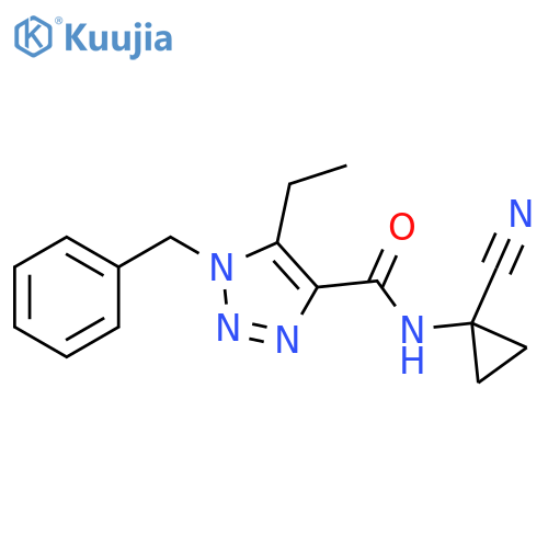 1-benzyl-N-(1-cyanocyclopropyl)-5-ethyl-1H-1,2,3-triazole-4-carboxamide structure