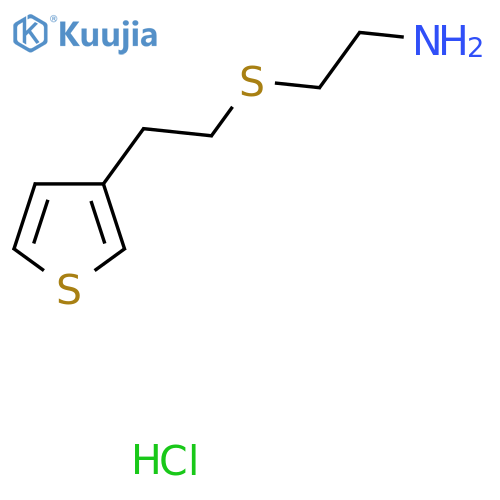 2-(2-Thiophen-3-ylethylsulfanyl)ethanamine;hydrochloride structure