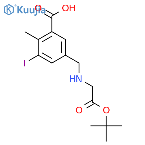 5-({2-(tert-butoxy)-2-oxoethylamino}methyl)-3-iodo-2-methylbenzoic acid structure