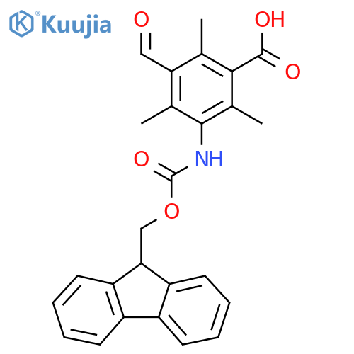 3-({(9H-fluoren-9-yl)methoxycarbonyl}amino)-5-formyl-2,4,6-trimethylbenzoic acid structure
