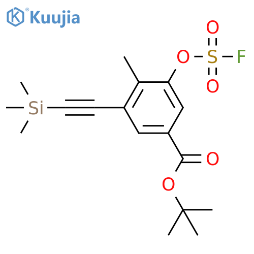 Tert-butyl 3-[(fluorosulfonyl)oxy]-4-methyl-5-[2-(trimethylsilyl)ethynyl]benzoate structure