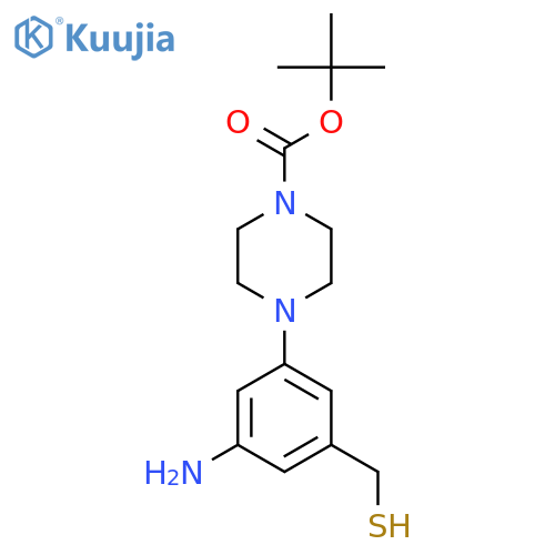 tert-butyl 4-3-amino-5-(sulfanylmethyl)phenylpiperazine-1-carboxylate structure