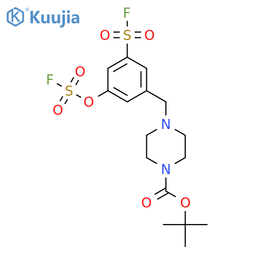 Tert-butyl 4-{[3-(fluorosulfonyl)-5-[(fluorosulfonyl)oxy]phenyl]methyl}piperazine-1-carboxylate structure