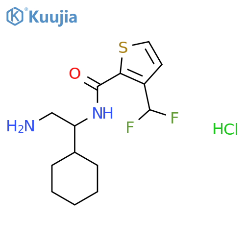 N-(2-amino-1-cyclohexylethyl)-3-(difluoromethyl)thiophene-2-carboxamide hydrochloride structure