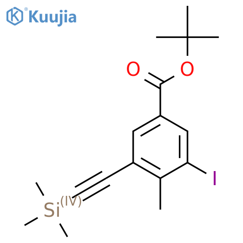 tert-butyl 3-iodo-4-methyl-5-2-(trimethylsilyl)ethynylbenzoate structure