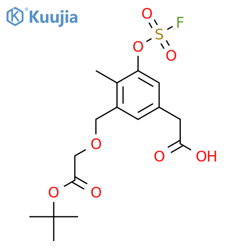 2-(3-{[2-(Tert-butoxy)-2-oxoethoxy]methyl}-5-[(fluorosulfonyl)oxy]-4-methylphenyl)acetic acid structure