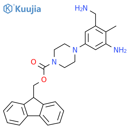 (9H-fluoren-9-yl)methyl 4-3-amino-5-(aminomethyl)-4-methylphenylpiperazine-1-carboxylate structure