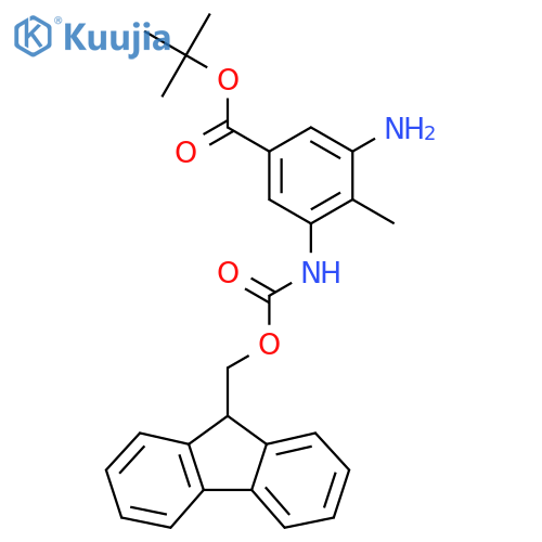 tert-butyl 3-amino-5-({(9H-fluoren-9-yl)methoxycarbonyl}amino)-4-methylbenzoate structure